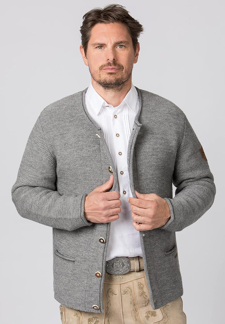 Stockerpoint Herren Jacke Amaro Strickjacke, Fog, Standard