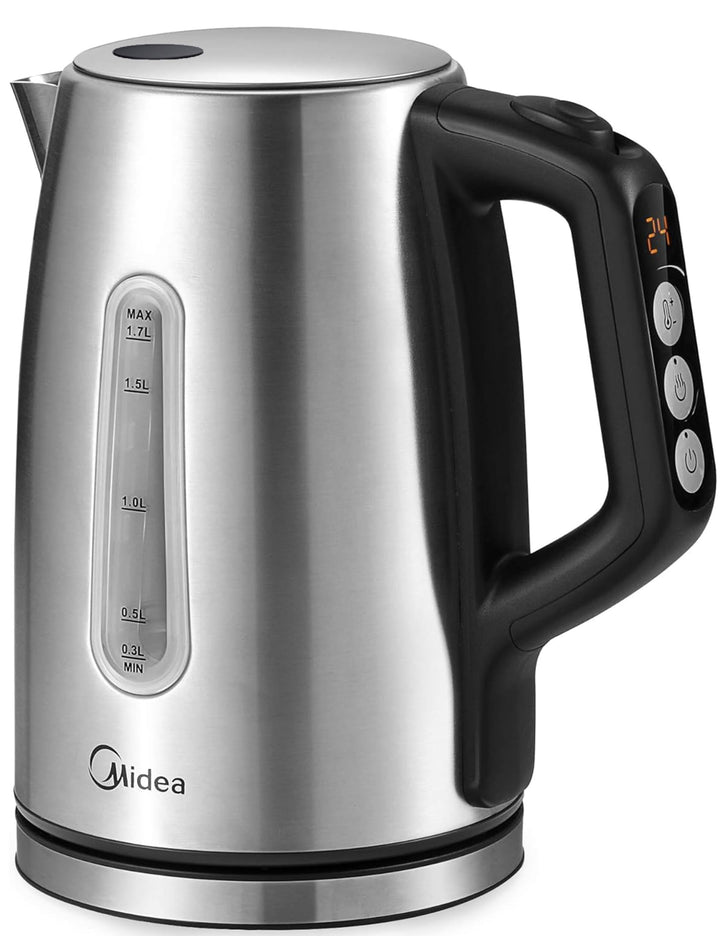 Midea Wasserkocher mit Temperatureinstellung (40, 60, 70, 80, 90, 100 Degree C),Edelstahl 1,7 Liter,
