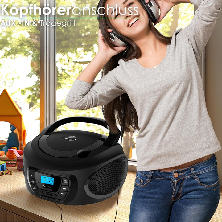 ragbarer CD-Player | | CD/CD-R | USB | FM Radio | AUX-In | Kopfhöreranschluss | Kinder Radio | Boomb