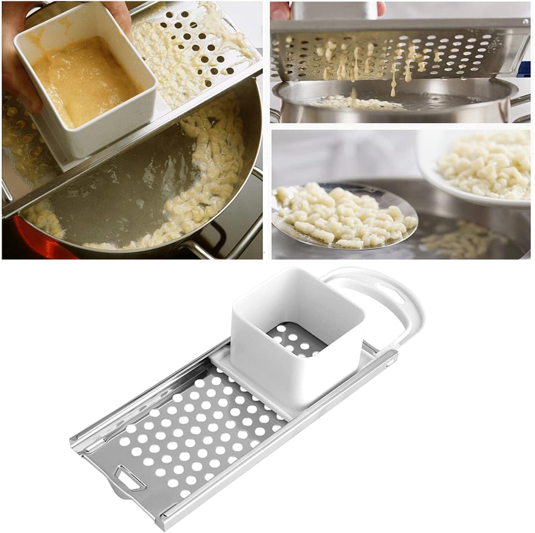 Spätzle Maker 2 Stück, Edelstahl Spätzle Nudel Maker mit bequemem Griff Deutsches Nudelpresswerkzeug