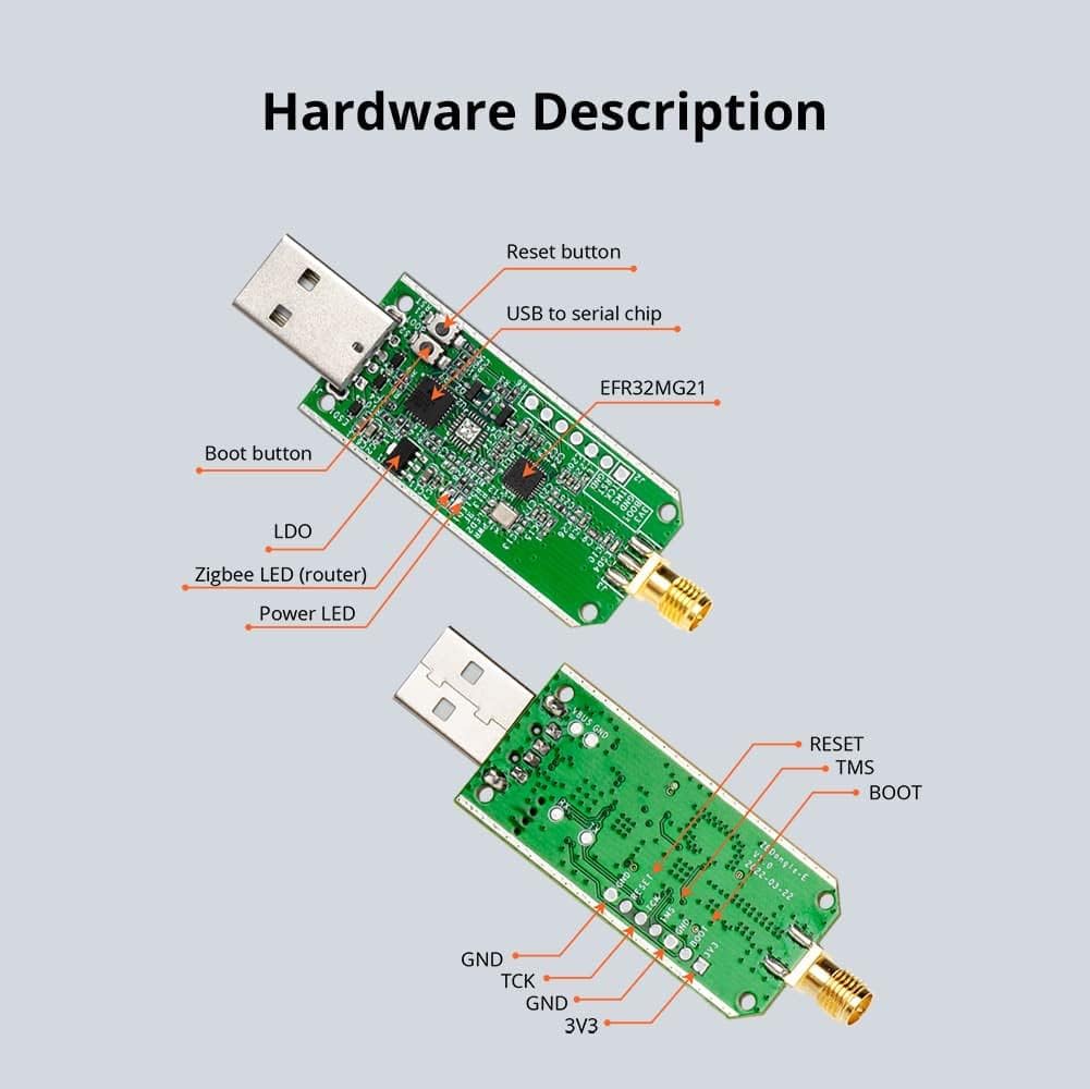 Zigbee Gateway, ZBDongle-E USB Zigbee 3.0 USB Dongle Plus,EFR32MG21 + CH9102F Zigbee USB-Stick EFR32