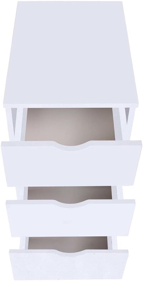 Holzspanplatten Schubladenelement mit Kunststoff-Rollen und 3 Schubladen Sideboard Beistellschrank R