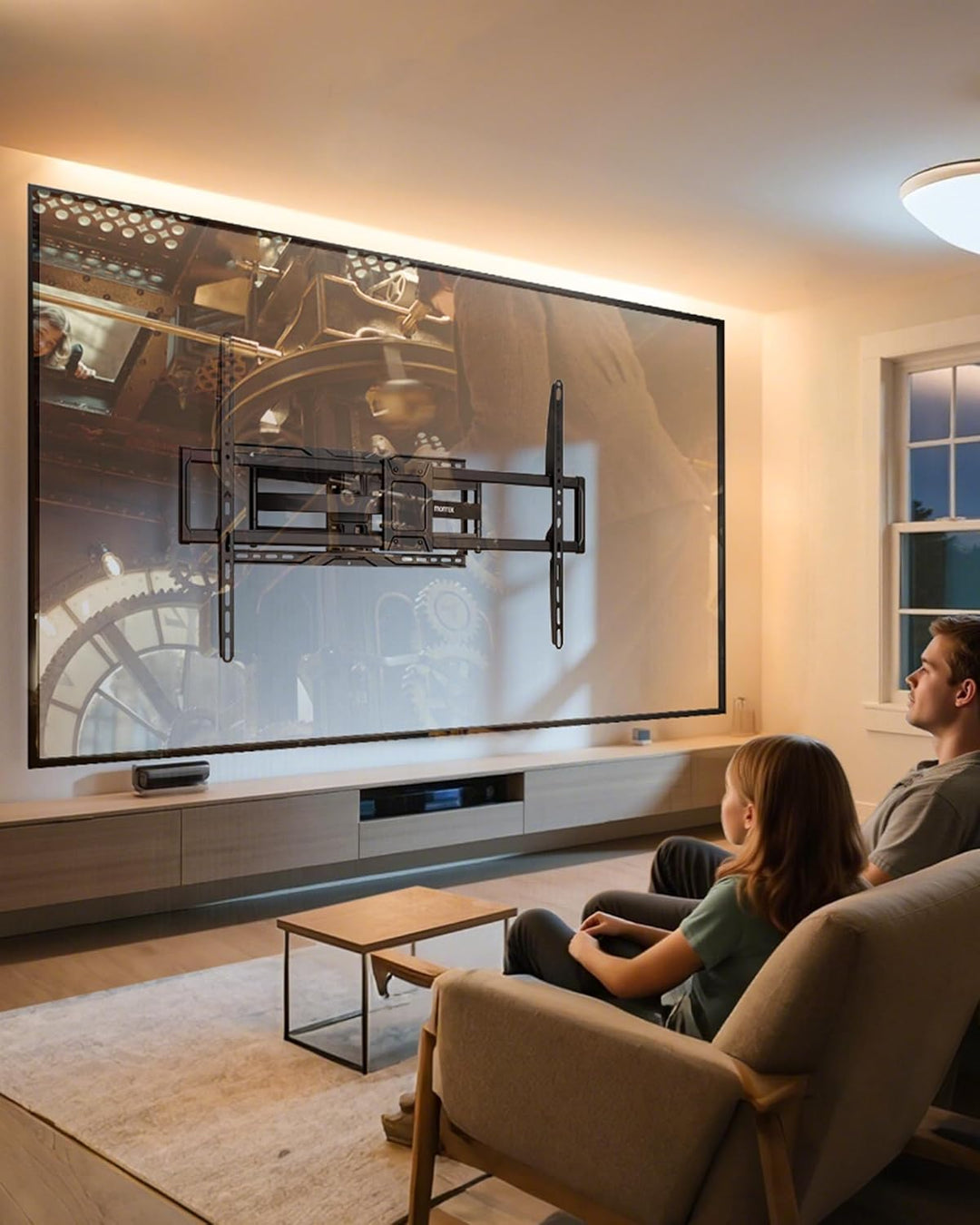 monTEK Heavy Duty TV Wandhalterung für 50–100 Zoll Fernseher bis 75 kg, Full Motion Wandhalterung Fe