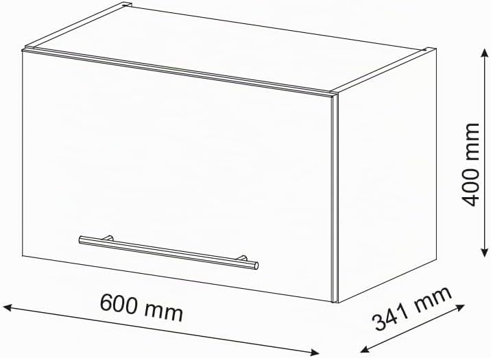 Vicco Hängeschrank Fame-Line, Anthrazit Landhaus, 60 cm | Flach, zur Kombination mit weiteren Module