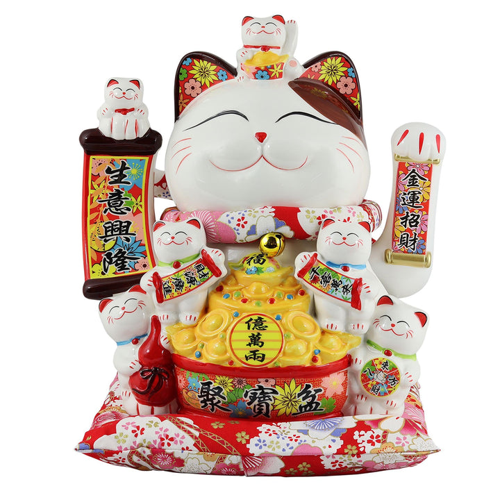 Freak Scene Glückskatze - Maneki-Neko - Winkekatze aus Porzellan 30 cm weiss - Maneki Neko 05