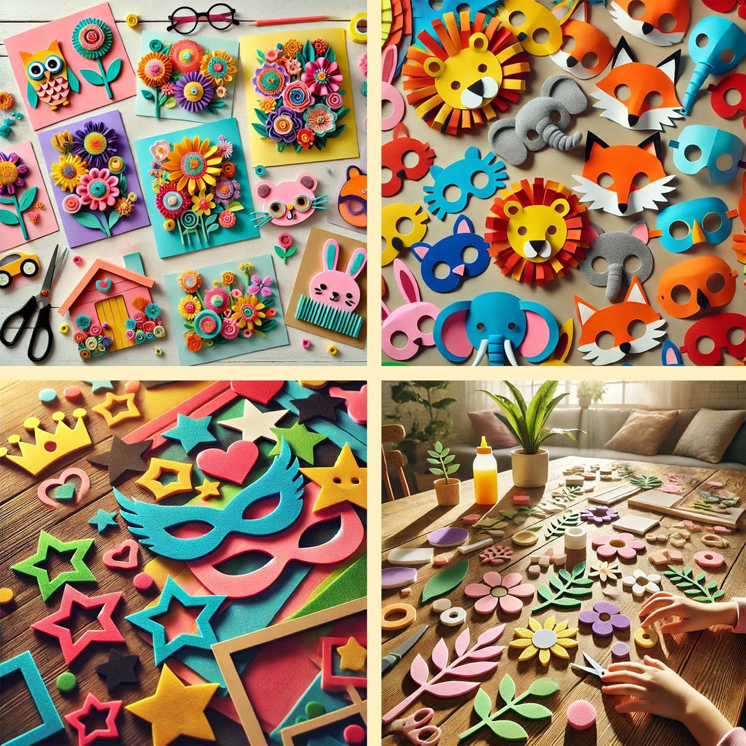 m-office Moosgummi Platten 40x60cm, Bunte EVA Foam Bastelplatten für Kinder, DIY, Schule, Deko &amp; Kun