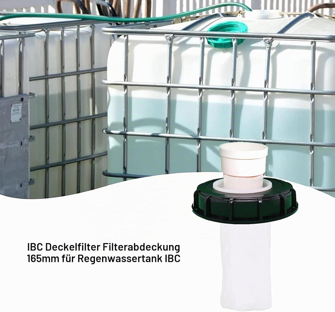 WOOLUCK IBC Deckel Filter, 165mm Nylon Regenwasserfilter, IBC Tank Zubehör mit Filter Waschbar, für