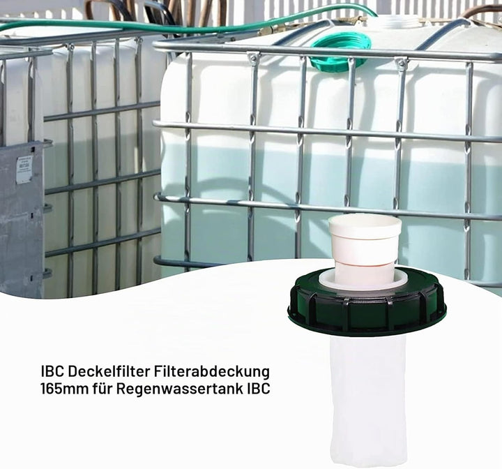 WOOLUCK IBC Deckel Filter, 165mm Nylon Regenwasserfilter, IBC Tank Zubehör mit Filter Waschbar, für