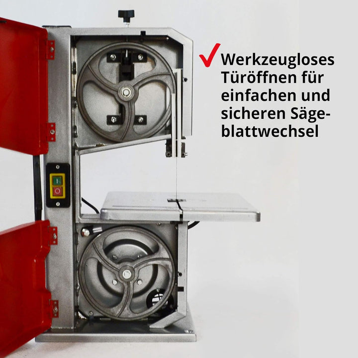 Bandsäge – 250 Watt Power für Hobby und Profi Arbeiten mit Holz und Metall – max. Schnitthöhe 85 mm,