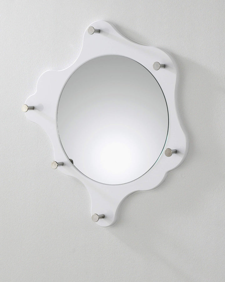 HAKU Möbel Wandgarderobe, MDF, weiss-chrom, Ø 56 x T 5 x H cm, Weiss-chrom