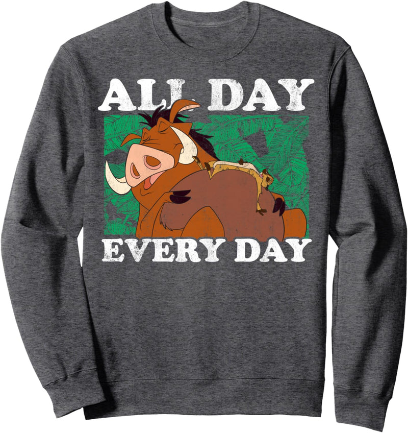 Disney The Lion King Timon & Pumbaa All Day Text Poster Sweatshirt