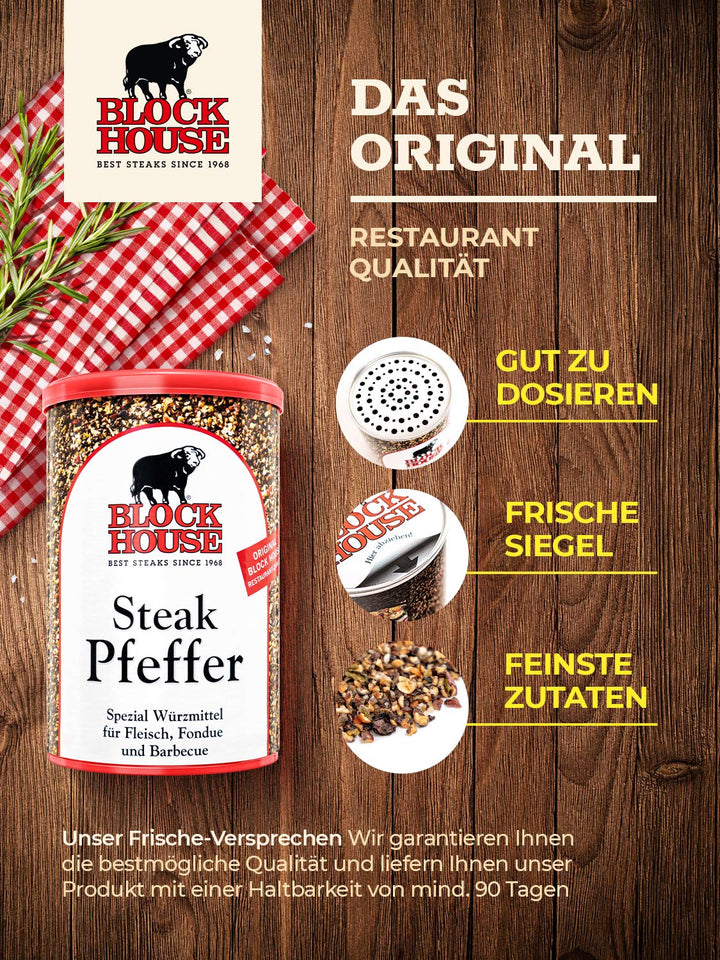 Block House Steak Pfeffer, Dose 12 x 200 g Gastropack 2.4 kg (1er Pack), 2.4 kg (1er Pack)