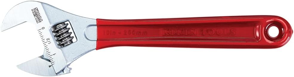 Klein Tools D507-10 Rollgabelschlüssel mit Extra-Kapazität, Rot 257 mm getauchter Griff, 257 mm geta