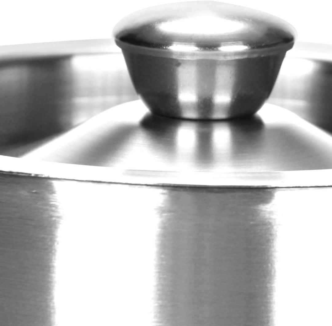 com-four® EIS-Eimer aus Edelstahl - Eiswürfel-Behälter doppelwandig mit Deckel, Henkel und Zange - S