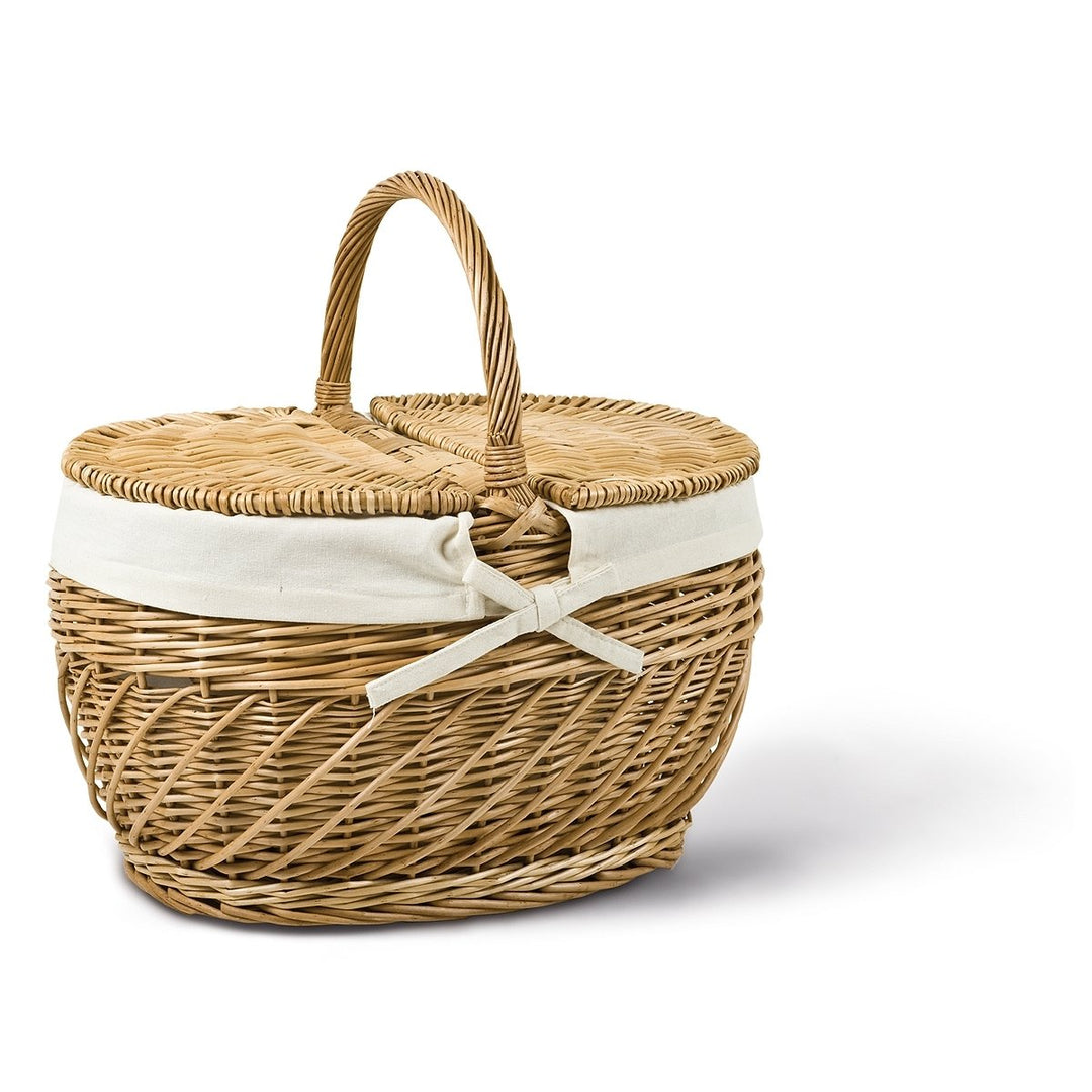 Adam Schmidt Picknickkorb oval, braun, T 42cm x B 31cm x H 27/45cm