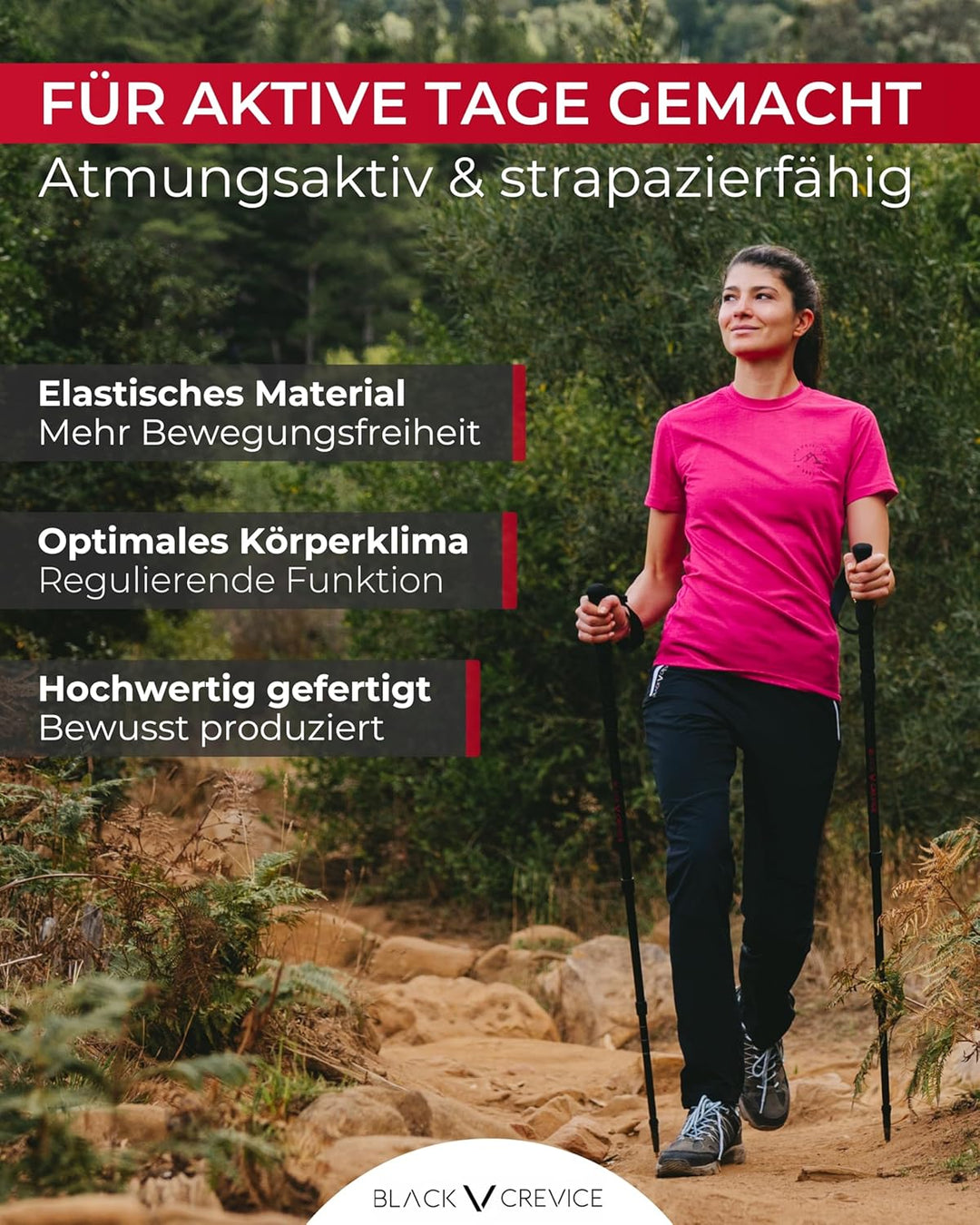 Black Crevice Trekking-Shorts Damen I Wandershorts Damen kurz I Damen Outdoor-Shorts I wasserabweise