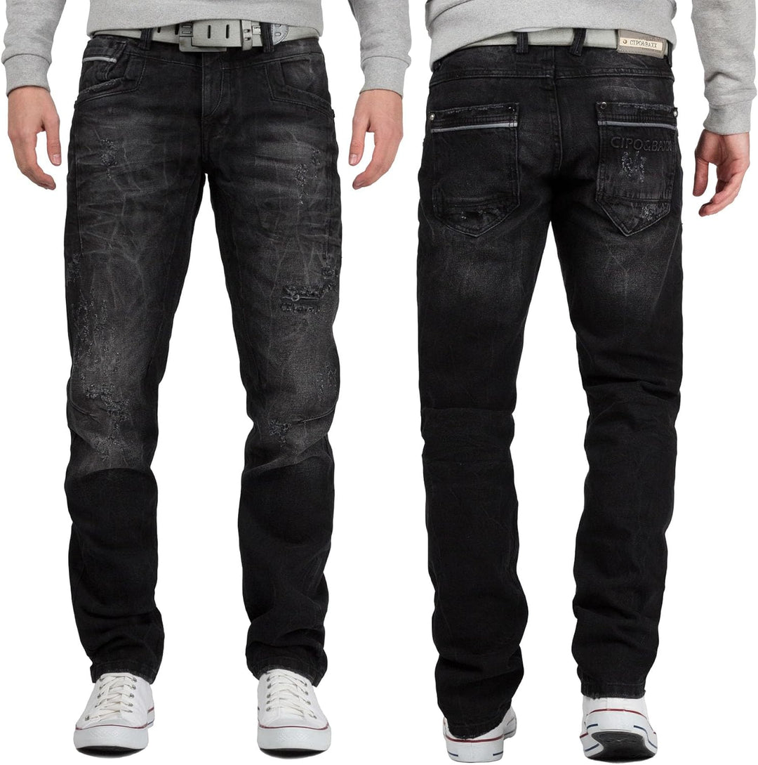 Cipo & Baxx Herren Destroyed Jeans bans 28W / 30L Schwarz - 21, 28W / 30L Schwarz - 21