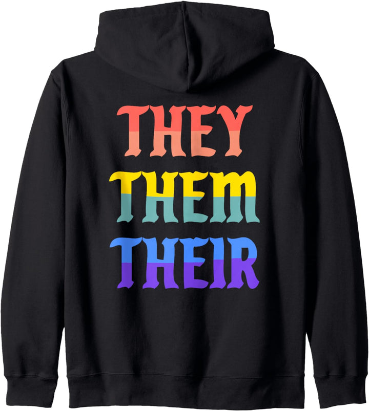 They Them Their Pronomen LGBTQ Gay Lesbian Pride Flagge Kapuzenjacke