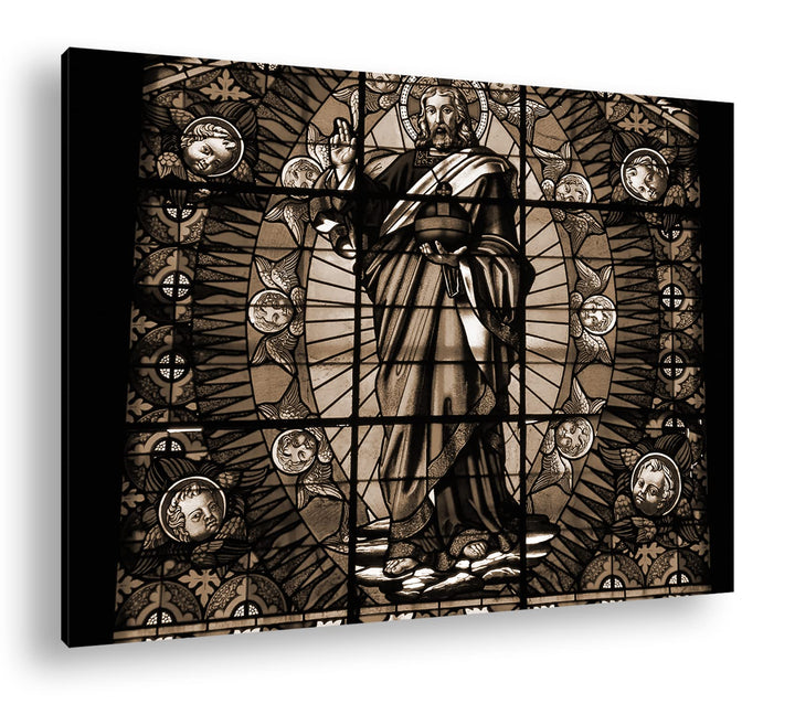 deyoli gläserner Sohn Gottes Format: 80x60 als Leinwand, Effekt: Sepia, Motiv fertig gerahmt auf Ech