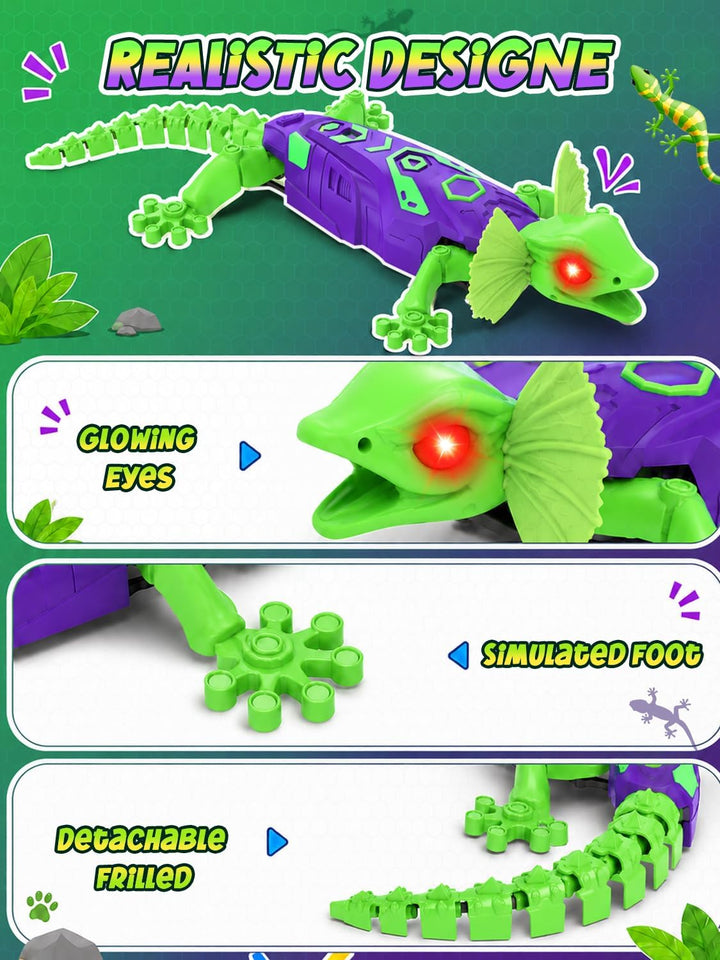 Kssvzz Ferngesteuert Gecko, Dualmodus Fernbedienung Eidechse Roboter, 360° Drehbar Gecko Wandflitzer