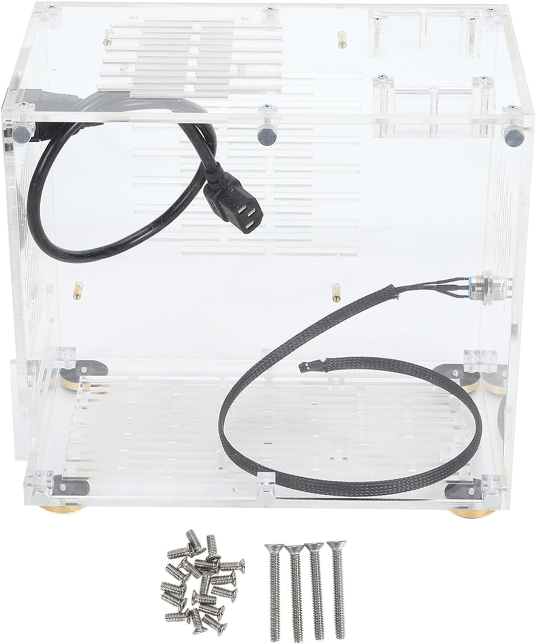 Annadue Klares Acryl ITX Gehäuse, Tragbares ITX Computer Gehäuse, Transparentes Acryl Chassis, 360 G