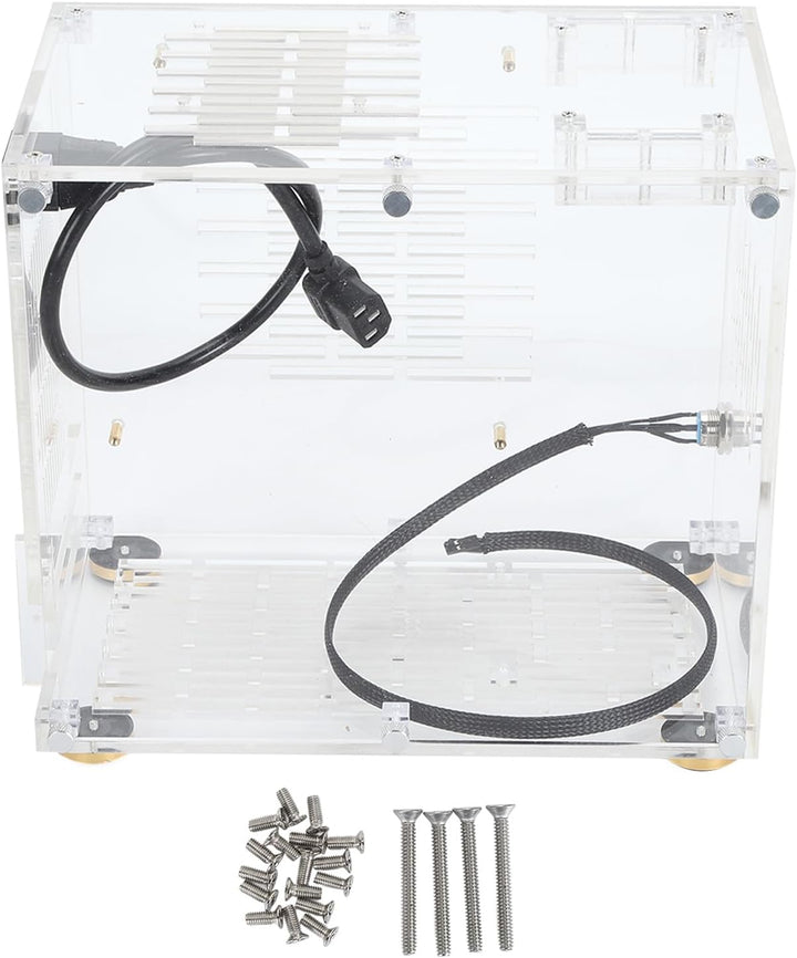 Annadue Klares Acryl ITX Gehäuse, Tragbares ITX Computer Gehäuse, Transparentes Acryl Chassis, 360 G
