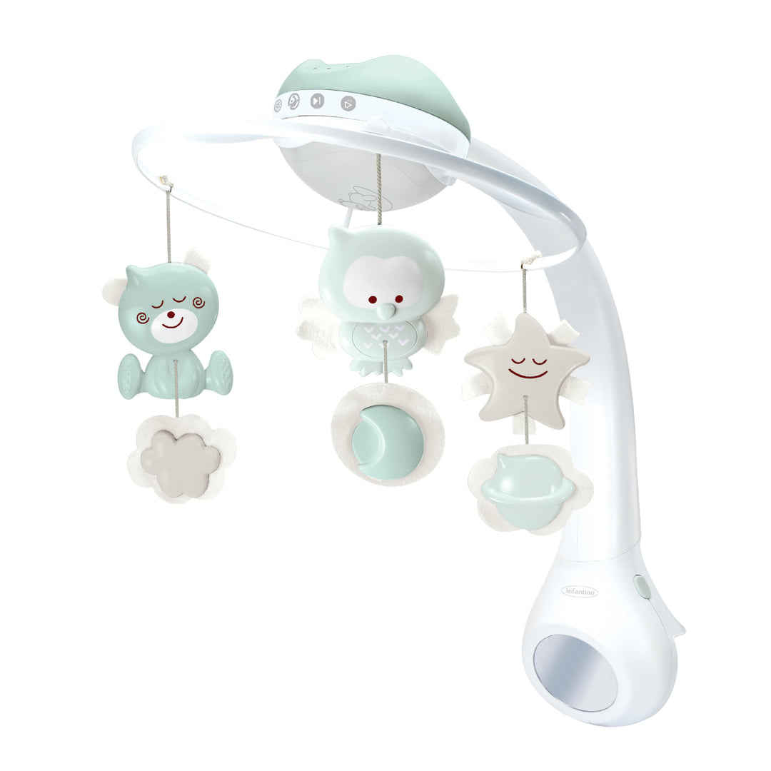 Infantino 3-in-1 Projektor Musik-Mobile, Umwandelbares Mobile, Lichtprojektor für Tisch & Kinderbett