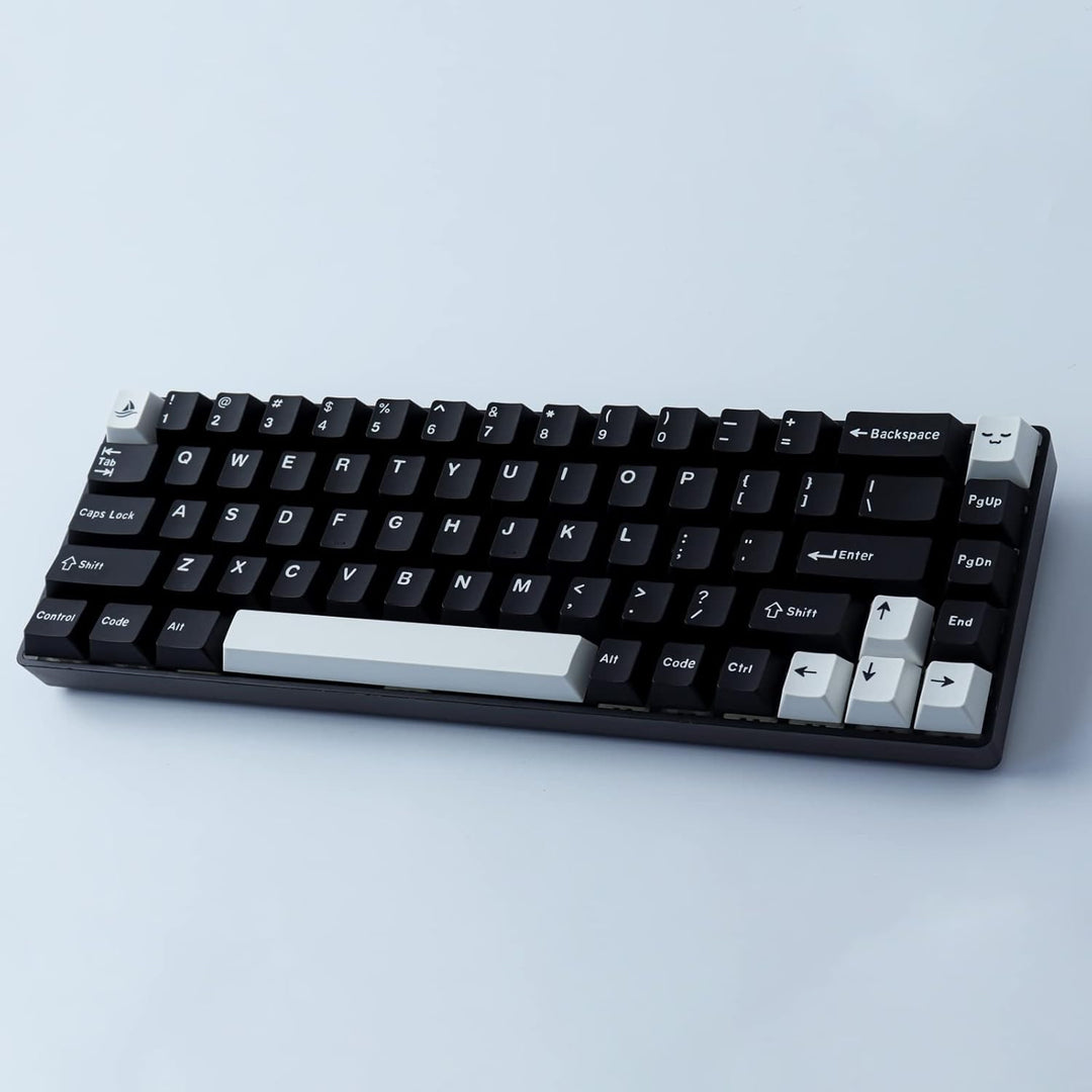 Hyekic Keycaps 173 Tasten Schwarze und Weisse Tastenkappen Double-Shot ABS Cherry Profil Custom Keyc