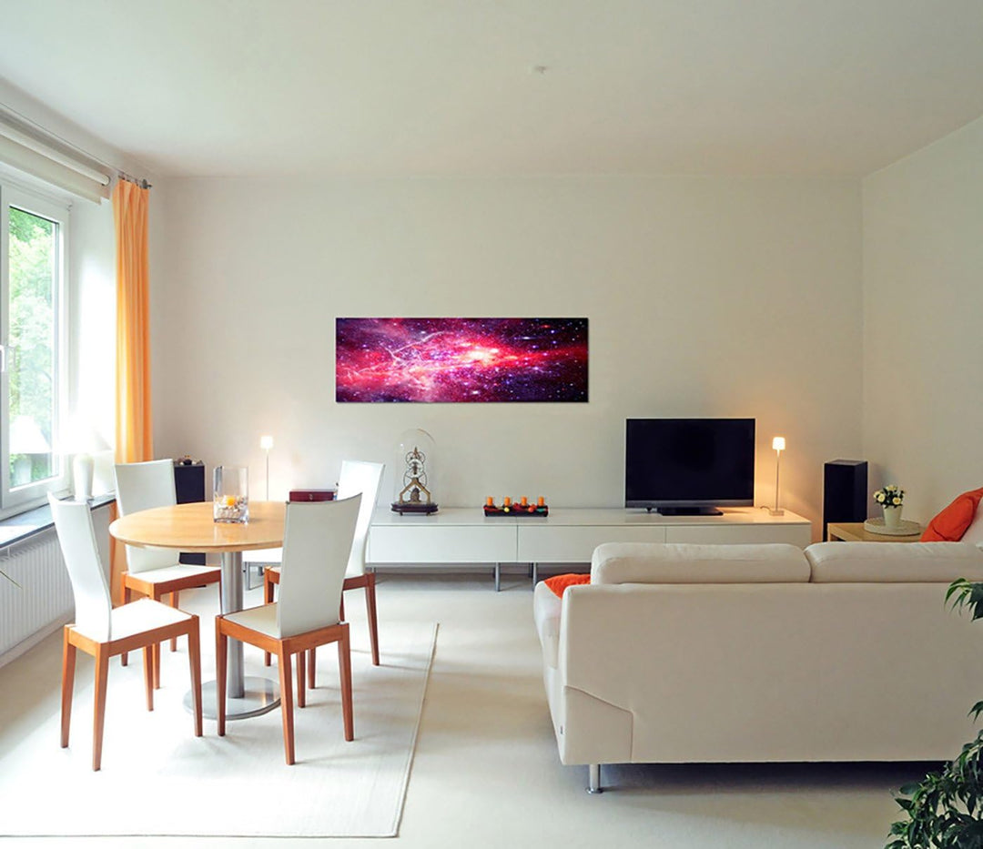Paul Sinus Art Panoramabild auf Leinwand und Keilrahmen 150x50cm Weltraum Sterne Planeten Galaxie