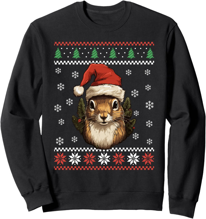 Weihnachtspullover mit Eichhörnchen-Motiv für Erwachsene und Kinder Sweatshirt
