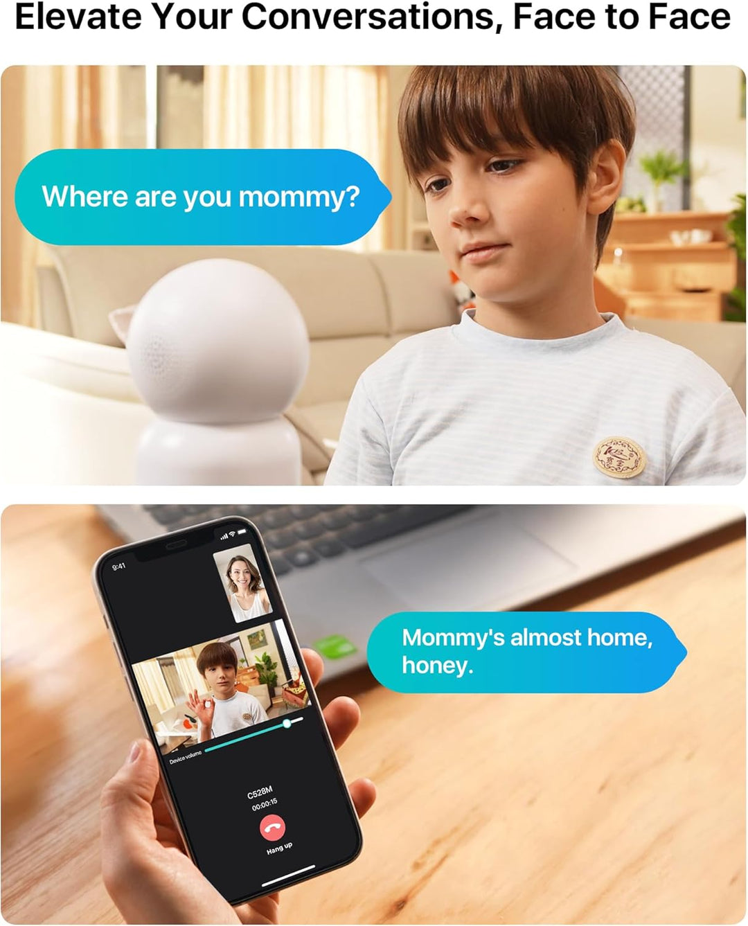 ZOSI Dual-Linse WLAN Überwachungskamera Innen 3MP+3MP, 2-Wege-Video, 2,4/5Ghz WiFi IP Kamera 360° Sc