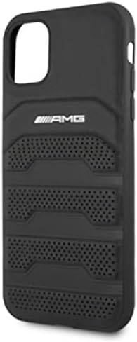 AMG Mercedes AMHCN61GSEBK Hülle für iPhone 11 6,1" schwarz Leather Debossed Lines