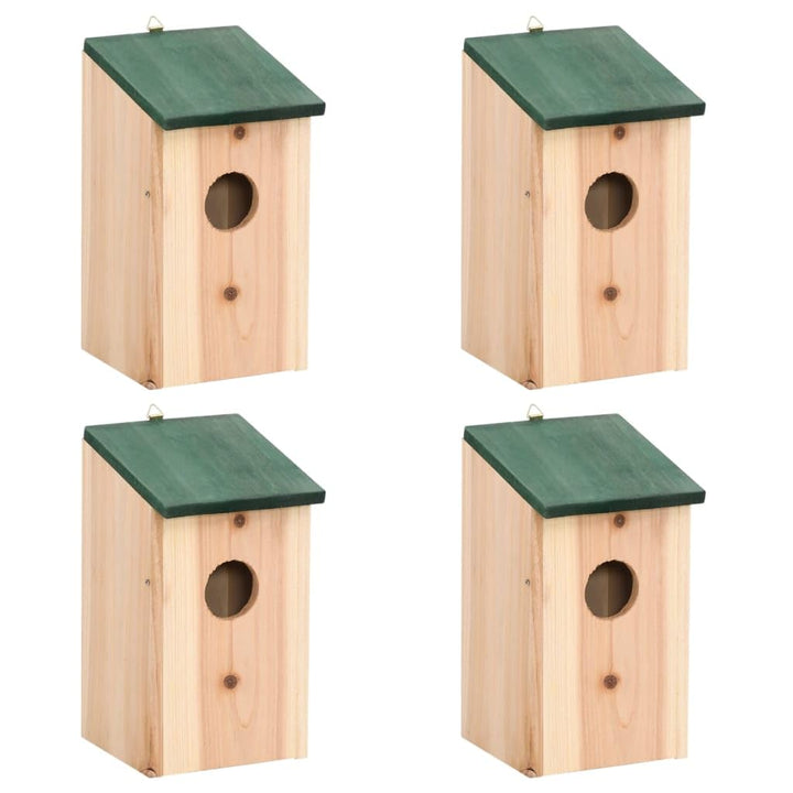 vidaXL 4 x Kiefernholz, Nistkasten, Vogelhaus, Garten, Hof, Aussenbereich, 4