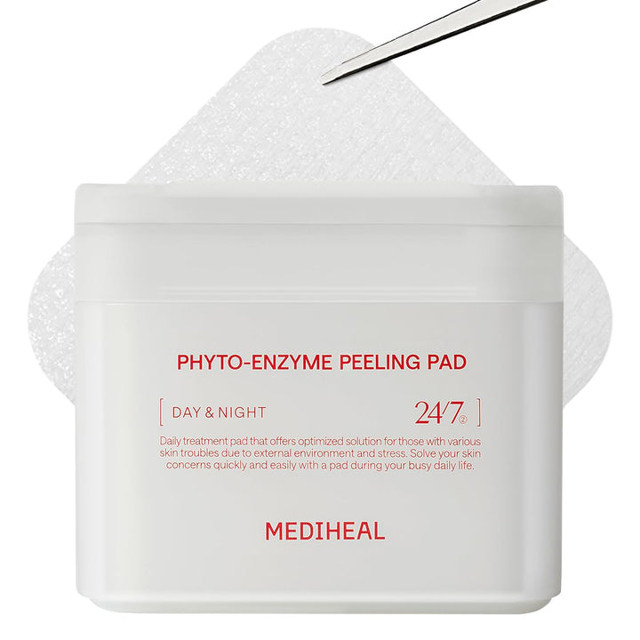 MEDIHEAL Phyto Enzym-Peeling-Pad – Vegane Gesichtserneuerung Gaze-Pads mit LHA & Papaya Enzym – Pore