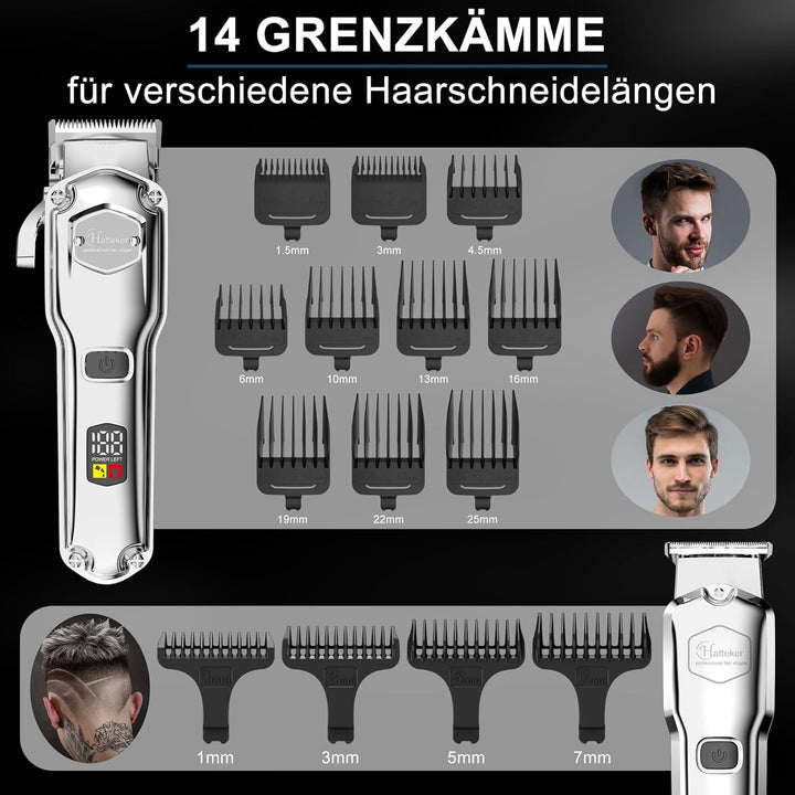Hatteker Haarschneidemaschine Profi akku Haarschneider Herren Haartrimmer Langhaarschneider Herren B