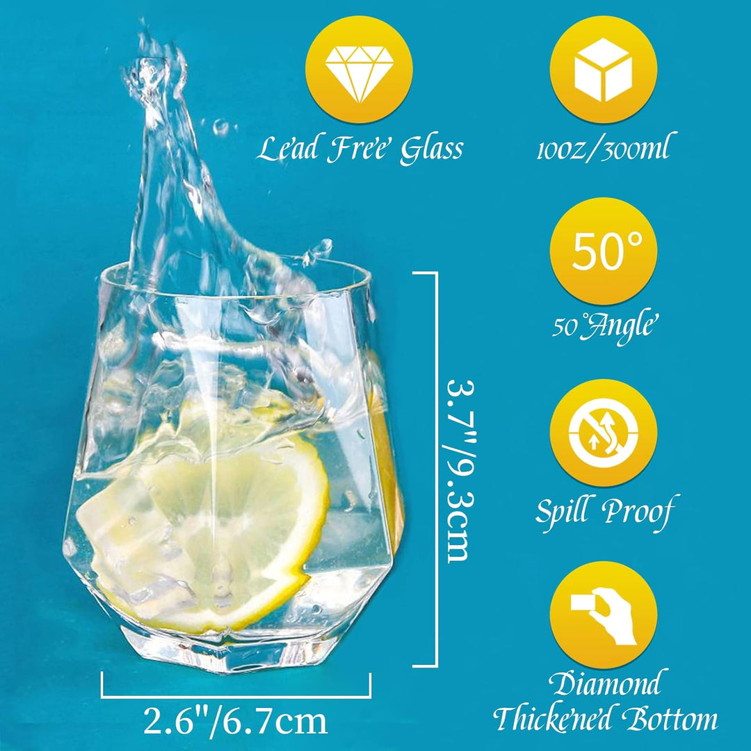 Diamond Whisky Glasses 6er-Set Gekipptes Scotchglas 300 Ml Whiskyglas Moderner Look Für Männer Fraue