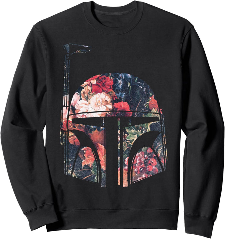Star Wars Boba Fett Floral Helmet Portrait Sweatshirt