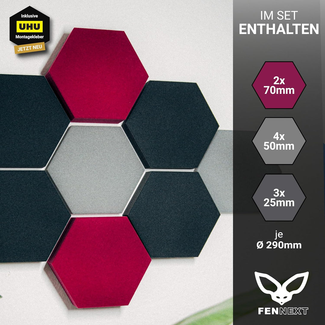 FENNEXT ® Velvet Schallabsorber Wand - Dekorative Hexagon Akustikpaneele für Gaming, YouTube Studio,