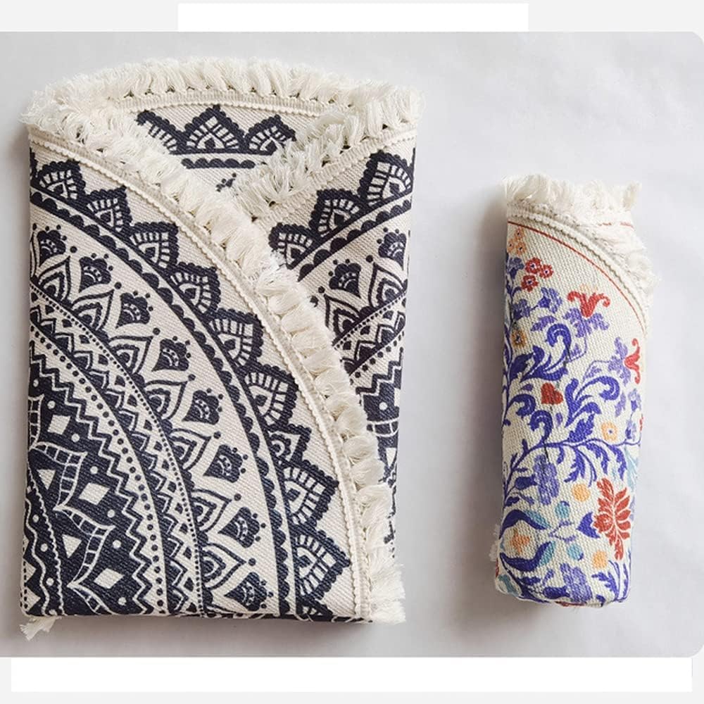 Vintage Boho Baumwolle Teppiche Mandala Muster Waschbar Handgewebte Böhmische Runder Teppich mit Qua