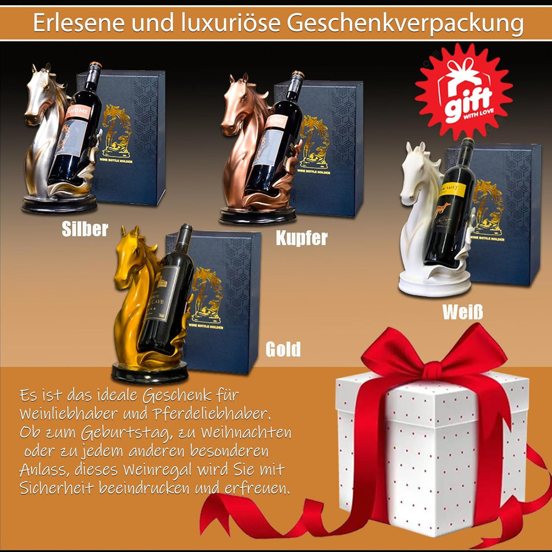 Weinflaschenhalter Weinregale Tischplatte Pferdestatue als Zuhause Küche Weinkeller Dekorative Aufbe