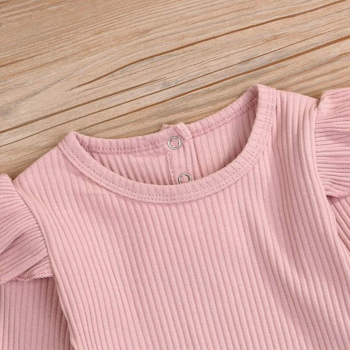 Neugeborenes Baby Mädchen Kleidung Rüschen Strampler + Schleife Denim Hosen Outfits Set 12-18 Monate