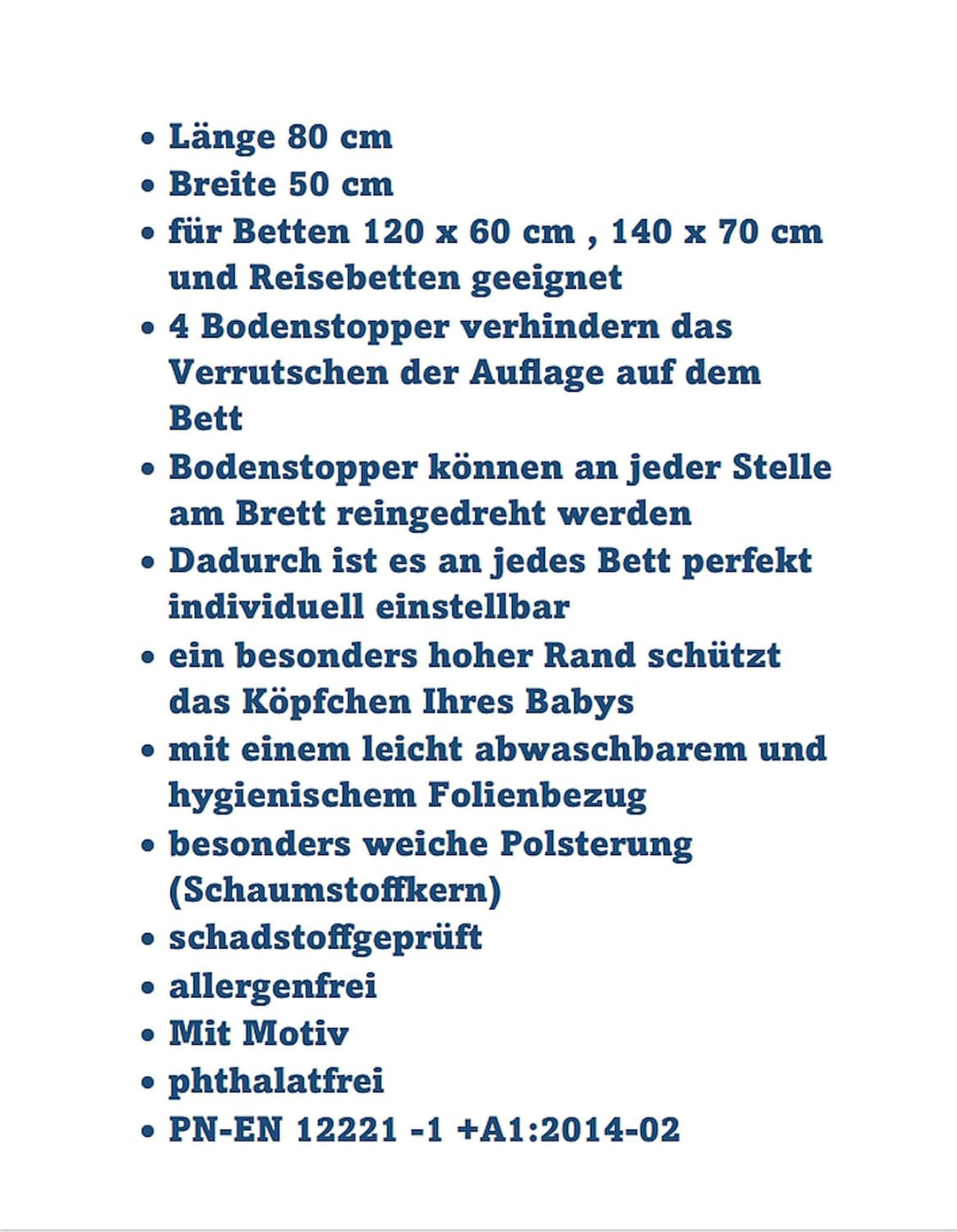 Wickeltisch Wickelbrett Wickelplatte Wickeltischauflage 80x50 cm Phthalatfrei weiss