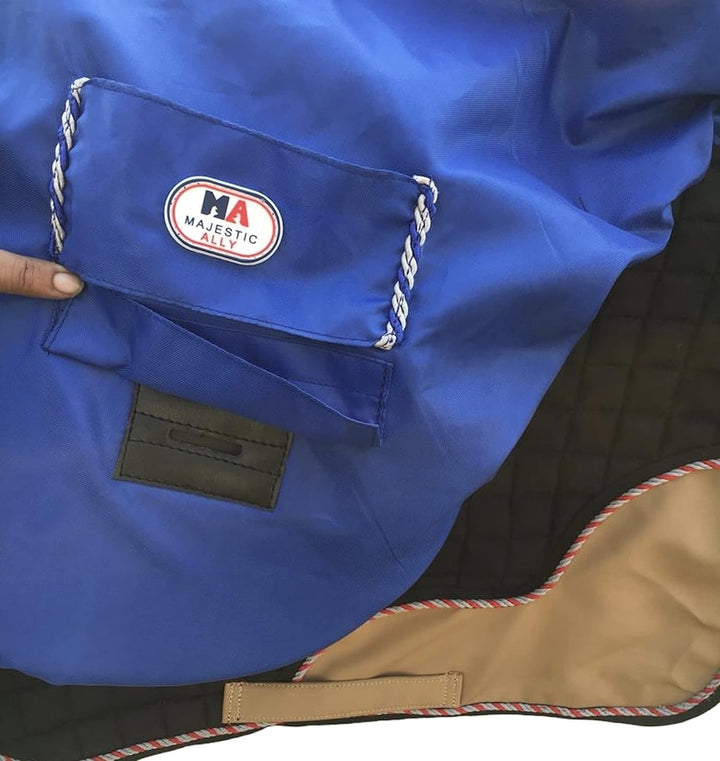 Majestic Ally Sattelbezug aus Nylon, wasserdicht, mit Fleece gefüttert, verschiedene Farben (Königsb