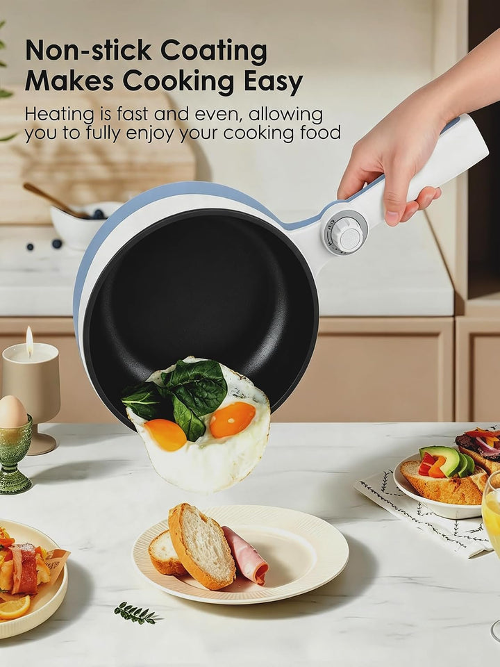 Audecook Elektrische Hot Pot mit Dampfgarer,Elektrische Bratpfanne, Hot Pot Topf 20cm, Antihaft Mini