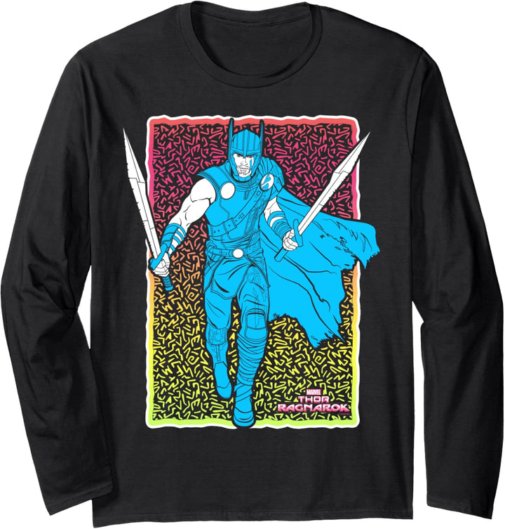 Marvel Thor Ragnarok Thor Neon Portrait Langarmshirt