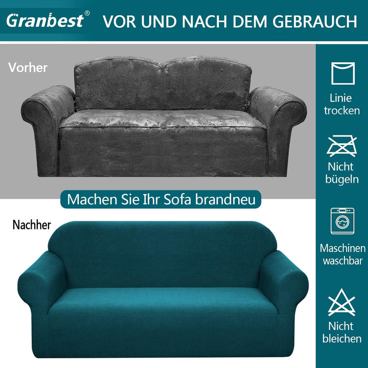 Granbest Stretch Wasserdicht Sofabezug 1 Stück Sofahusse Spandex Jacquard Elastische Couchbezug mit