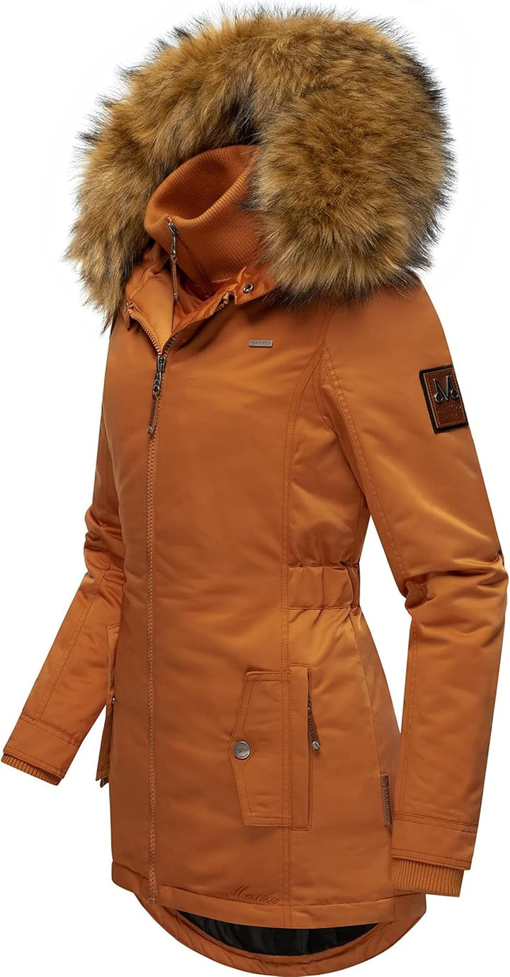MARIKOO Damen Warmer Winterparka mit Kapuze Sanakoo XS-XXL XS Rusty Cinnamon, XS Rusty Cinnamon