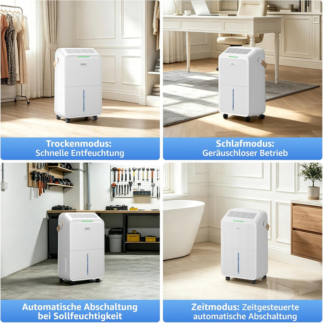KNKA Luftentfeuchter, 16 L/T, Energiesparender Entfeuchter, Leiser Raumentfeuchter, 3,3 L Wassertank