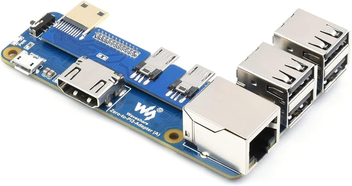Waveshare Pi Zero auf Raspberry Pi 3 Model B/B+ Adapter, Onboard 4-CH USB Port, 100M Ethernet Port u