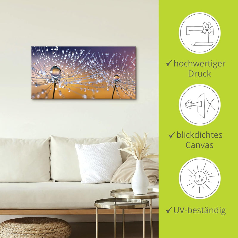 ARTland Leinwandbilder Wandbild Bild auf Leinwand 60x30 cm Querformat Pusteblume Blumen Natur Pflanz